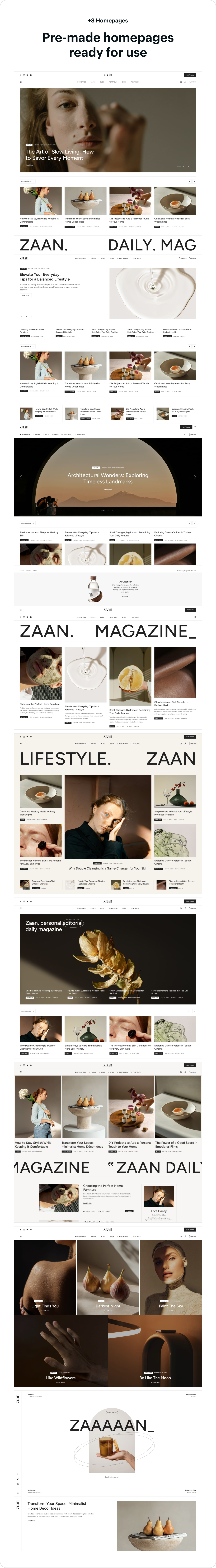 Zaan - Personal Lifestyle Blog and Magazine WordPress Theme